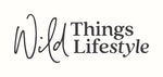 The logo of Wild Things Lifestyle written in black on a white background in Brand font.